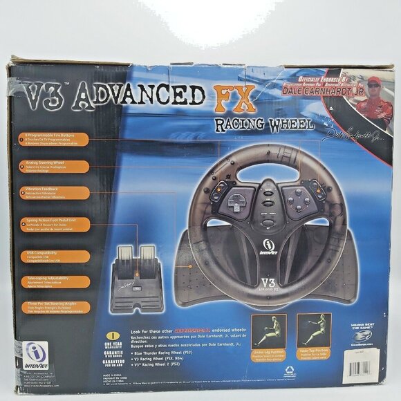 InterAct V3 Advanced FX Racing Wheel Endorsed By Dale Earnhardt Jr PC iMac USB - Picture 11 of 13